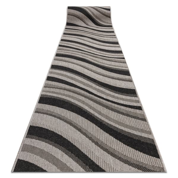 Matto SIZAL FLOORLUX suunnittelu 20353 hopea / musta 100 cm, 100x100 cm