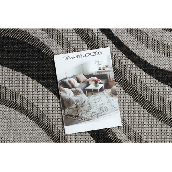 Löpare SIZAL FLOORLUX design 20353 silver / svart 100 cm, 100x760 cm