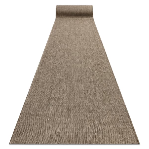 Fortovet SISAL FLOORLUX design 20433 taupé GLAT 120 cm, 120x760 cm