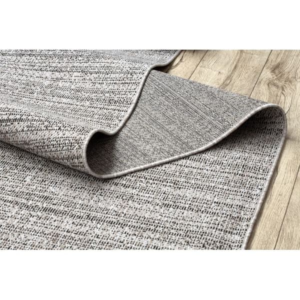 Fortovet SISAL FLOORLUX design 20389 sølv / sort 70 cm, 70x300 cm