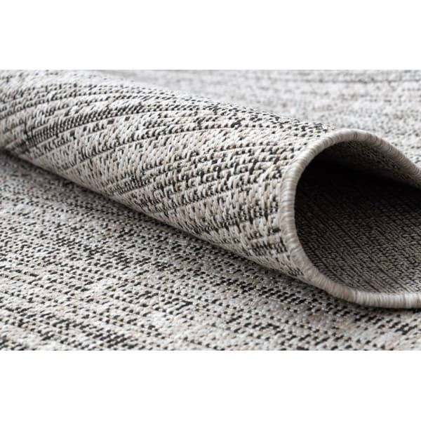 Fortovet SISAL FLOORLUX design 20389 sølv / sort 70 cm, 70x300 cm