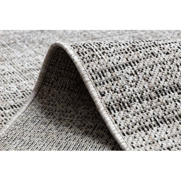Fortovet SISAL FLOORLUX design 20389 sølv / sort 70 cm, 70x300 cm