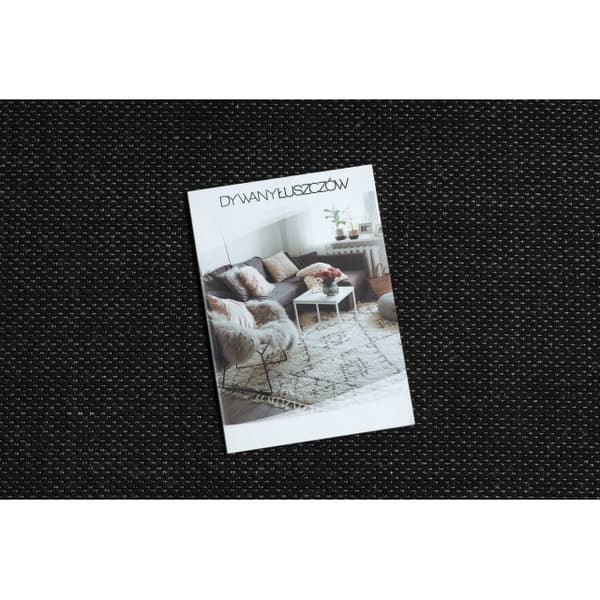 Fortovet SISAL FLOORLUX design 20433 sort GLAT 70 cm, 70x420 cm