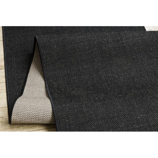Matto SIZAL FLOORLUX suunnittelu 20433 musta sileä 120 cm, 120x570 cm