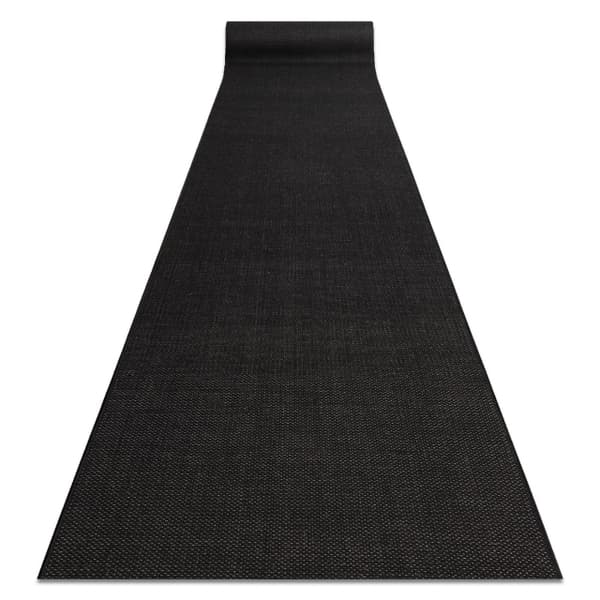 Matto SIZAL FLOORLUX suunnittelu 20433 musta sileä 120 cm, 120x570 cm
