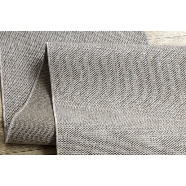 Fortovet SISAL FLOORLUX design 20433 sølv GLAT 70 cm, 70x420 cm