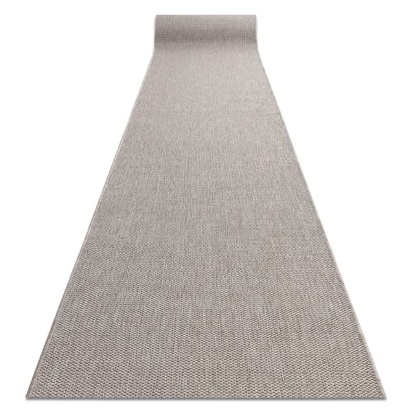 Fortovet SISAL FLOORLUX design 20433 sølv GLAT 70 cm, 70x420 cm