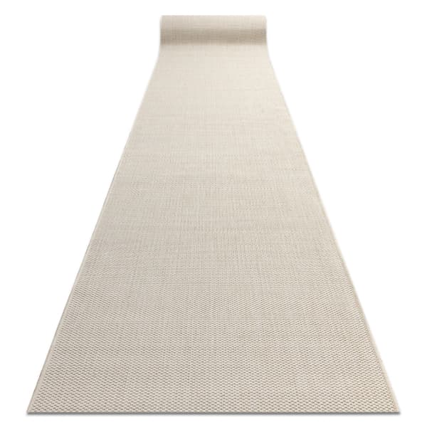 Löpare SISAL FLOORLUX design 20433 grädde PLAIN 100 cm, 100x660 cm