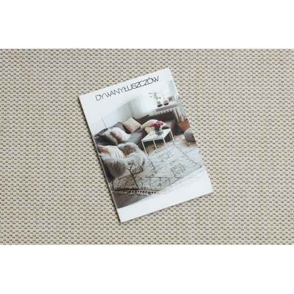 Löpare SISAL FLOORLUX design 20433 grädde PLAIN 120 cm, 120x970 cm