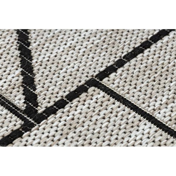Löpare SIZAL FLOORLUX design 20605 TRIANGLER, GEOMETRISK silver / svart 70 cm, 70x210 cm