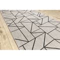 Miniatyrbild 3 av 5: Löpare  SIZAL FLOORLUX design 20605 TRIANGLER, GEOMETRISK silver / svart 120 cm, 120x260 cm