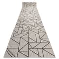 Miniatyrbild 1 av 5: Löpare  SIZAL FLOORLUX design 20605 TRIANGLER, GEOMETRISK silver / svart 120 cm, 120x260 cm