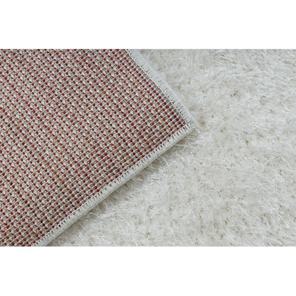 Tæppe BUENOS 7001 shaggy almindelig, ensfarvet hvid, 160x220 cm
