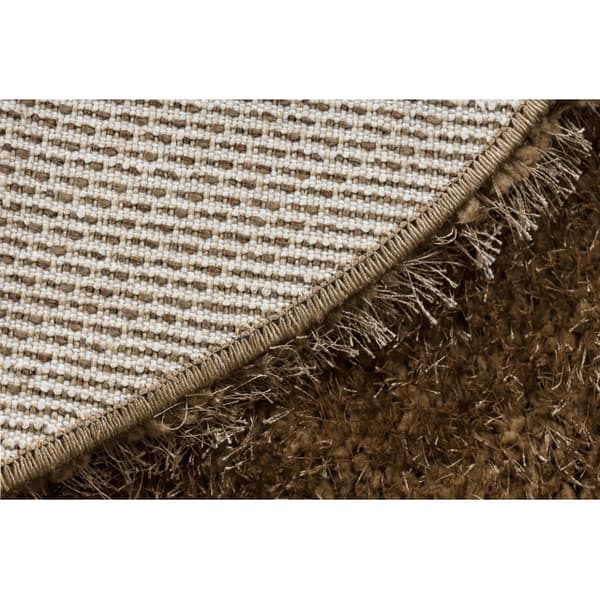 Matto BUENOS pyöreä 6650 shaggy tavallinen, yksivärinen beige, cirkel 100 cm