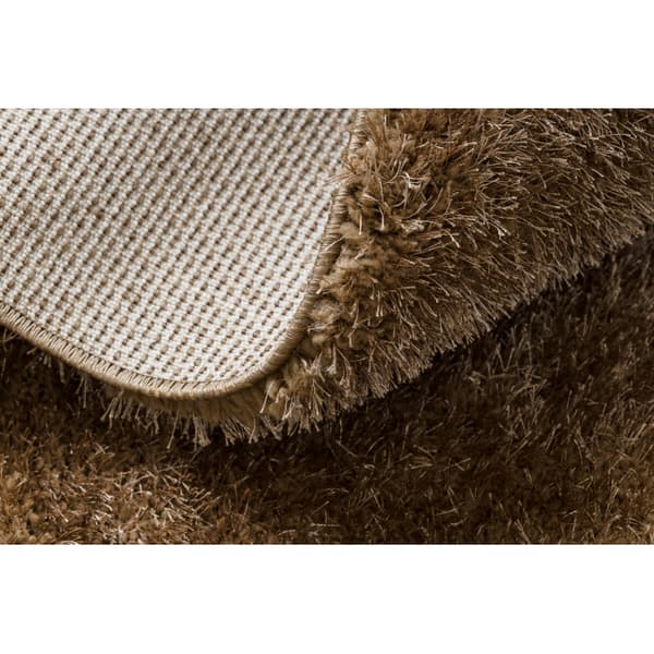 Matto BUENOS pyöreä 6650 shaggy tavallinen, yksivärinen beige, cirkel 100 cm
