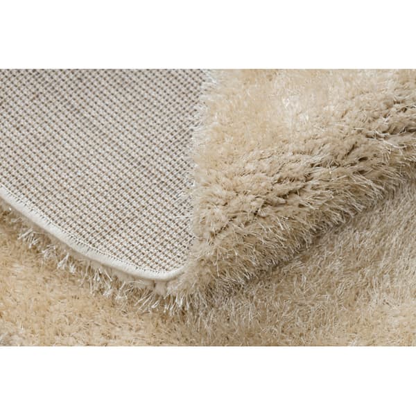Matta BUENOS circle 6652 shaggy vanlig, enfärgad kräm, cirkel 120 cm