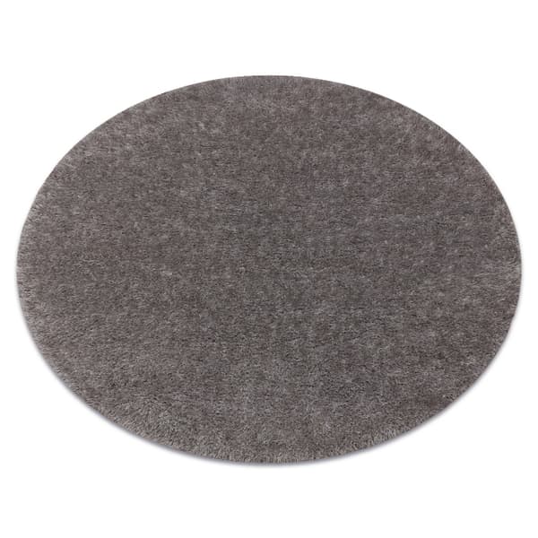 Matta BUENOS circle 6646 shaggy vanlig, enfärgad grå, cirkel 120 cm