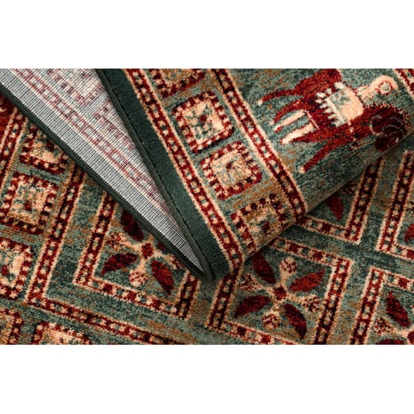 Ullmatta KASHQAI 4301 401 orientalisk, ram grön / terrakotta, 120x170 cm