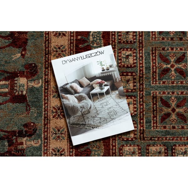 Ullmatta KASHQAI 4301 401 orientalisk, ram grön / terrakotta, 120x170 cm