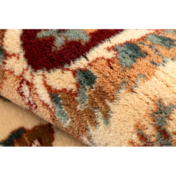 Tæppe villaa KASHQAI 4303 106 Blomster, ramme beige / rødbrun, 160x240 cm