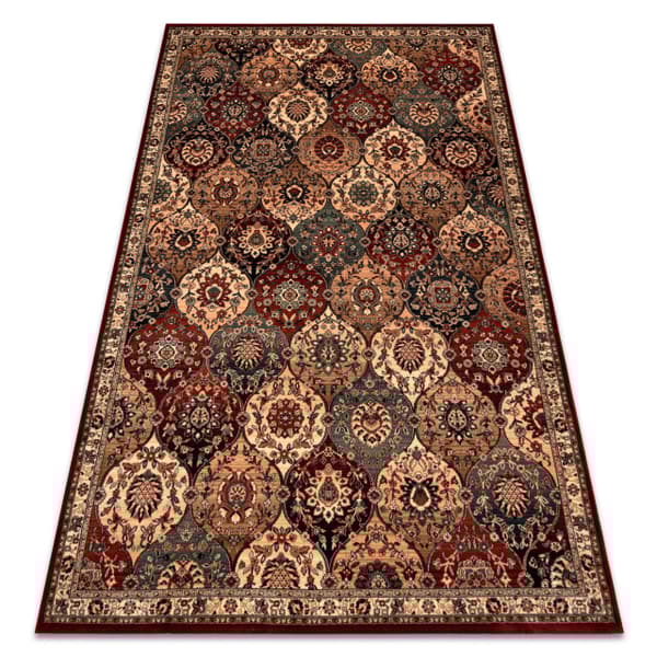 Villa matto KASHQAI 4373 300 itämainen, ristikko beige / klaretti, 200x300 cm