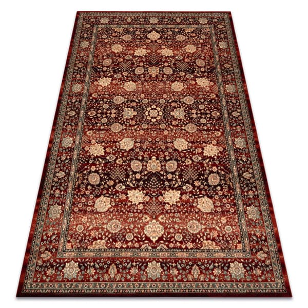 Tæppe villaa KASHQAI 4365 300 Blomster, ramme rødbrun / beige, 200x300 cm