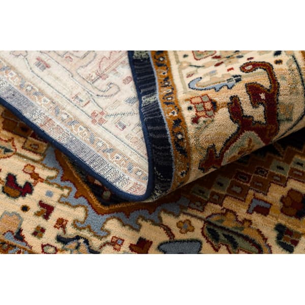 Tæppe KESHAN Pynt, ramme itämainen 2886/53511 beige / marineblå blå, 300x380 cm