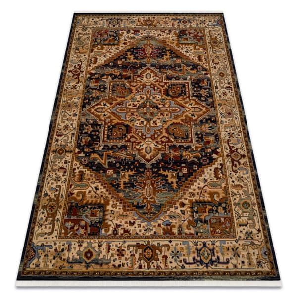 Tæppe KESHAN Pynt, ramme itämainen 2886/53511 beige / marineblå blå, 300x380 cm