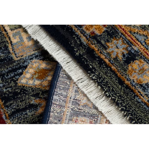 Tæppe KESHAN Pynt, ramme itämainen 6174/53511 marineblå / rødbrun, 80x145 cm