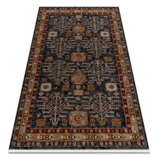 Matto KESHAN Kehys itämainen 6174/53511 laivastonsininen / punaruskea, 200x290 cm