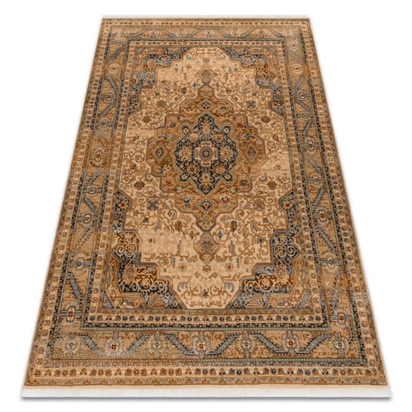 Matto KESHAN Ornamentti, kehys itämainen 8995/53565 beige / sininen, 200x290 cm