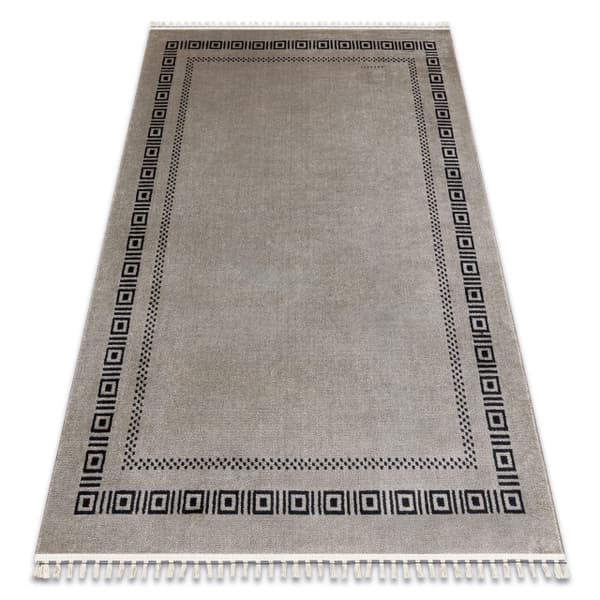 Tæppe AMOUR 53098A beige / sort - Ramme, græsk moderne, elegant, 98x200 cm
