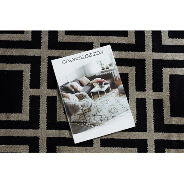 Matta AMOUR 53078B svart - Geometrisk, Linjer modern, elegant, 98x200 cm