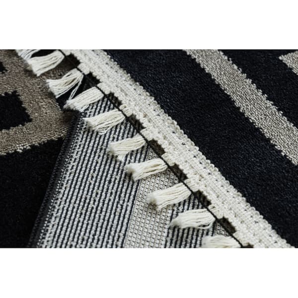 Matta AMOUR 53078B svart - Geometrisk, Linjer modern, elegant, 98x200 cm