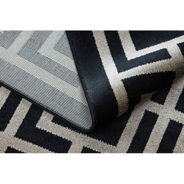 Matta AMOUR 53078B svart - Geometrisk, Linjer modern, elegant, 98x200 cm