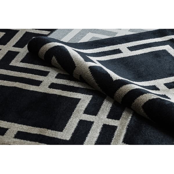 Matta AMOUR 53078B svart - Geometrisk, Linjer modern, elegant, 98x200 cm