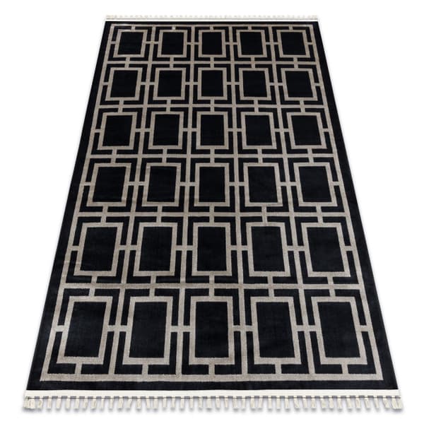 Matta AMOUR 53078B svart - Geometrisk, Linjer modern, elegant, 98x200 cm