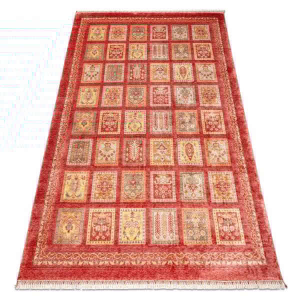 HERIZ A0985A matto Oriental, runko viininpunainen - bambulanka, eksklusiivinen, tyylikäs, 200x290 cm