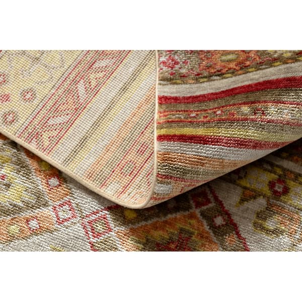 HERIZ A0986B matto Oriental beige / viininpunainen - bambulanka, eksklusiivinen, tyylikäs, 200x290 cm