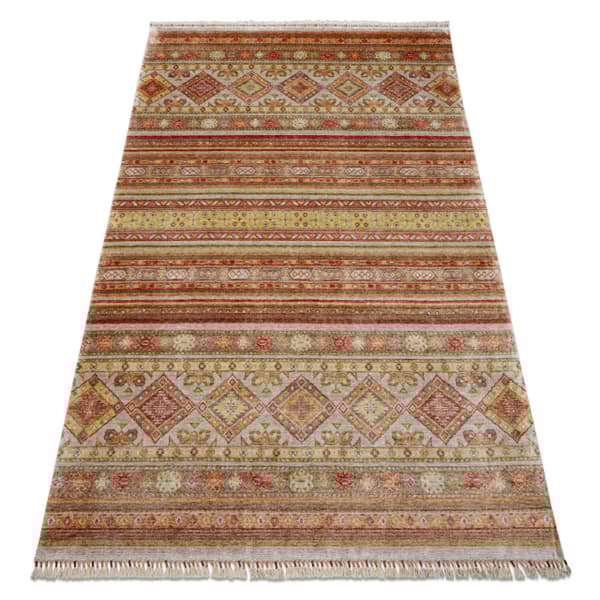 HERIZ A0986B matto Oriental beige / viininpunainen - bambulanka, eksklusiivinen, tyylikäs, 200x290 cm