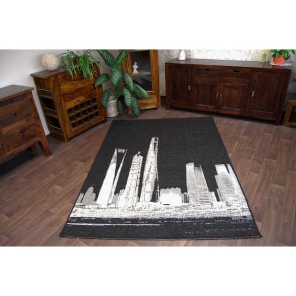 MATTA SIZAL FLOORLUX 20240 svart / silver, 160x230 cm