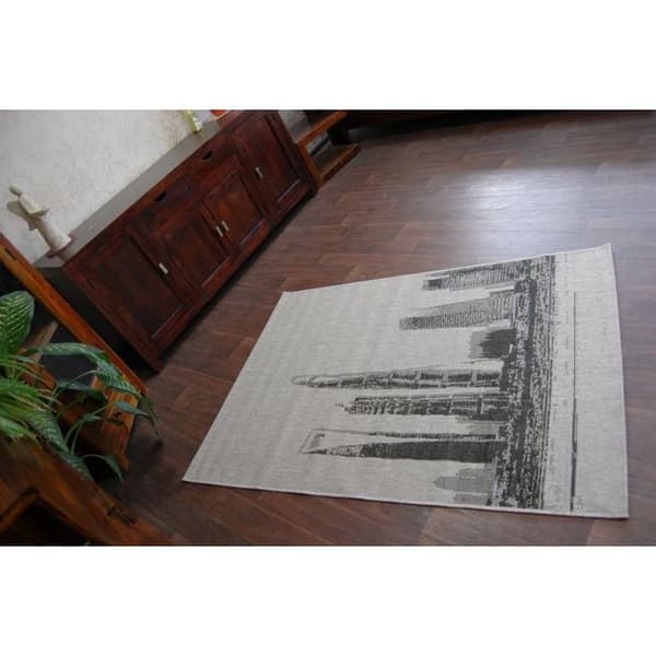 MATTA SIZAL FLOORLUX 20240 silver / svart, 200x290 cm