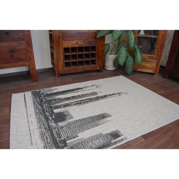 MATTA SIZAL FLOORLUX 20240 silver / svart, 200x290 cm