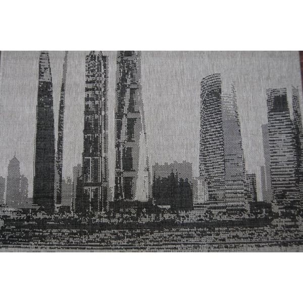 MATTA SIZAL FLOORLUX 20240 silver / svart, 200x290 cm