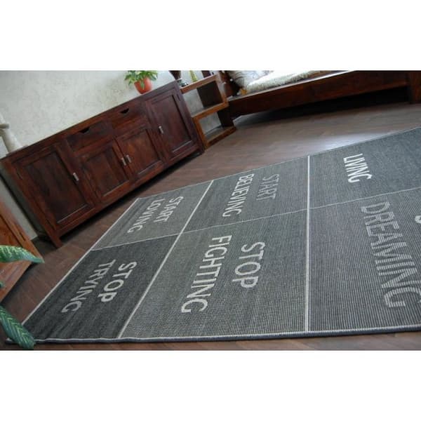 Sisaltæppe SISAL FLOORLUX 20275 YOLO sort / sølv, 160x230 cm