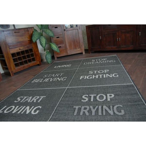 Sisaltæppe SISAL FLOORLUX 20275 YOLO sort / sølv, 160x230 cm