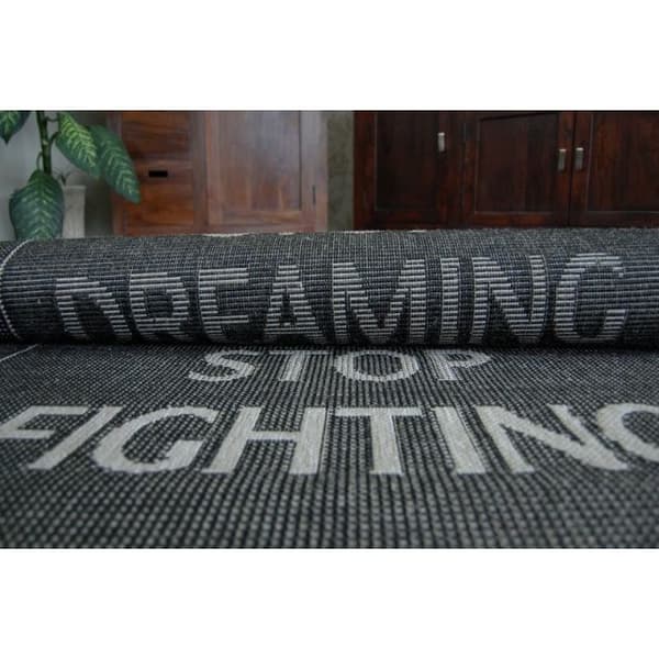 Sisaltæppe SISAL FLOORLUX 20275 YOLO sort / sølv, 160x230 cm