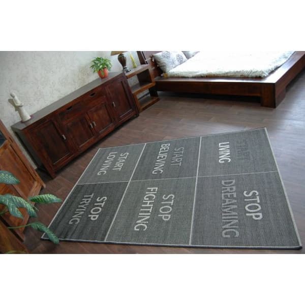 Sisaltæppe SISAL FLOORLUX 20275 YOLO sort / sølv, 160x230 cm