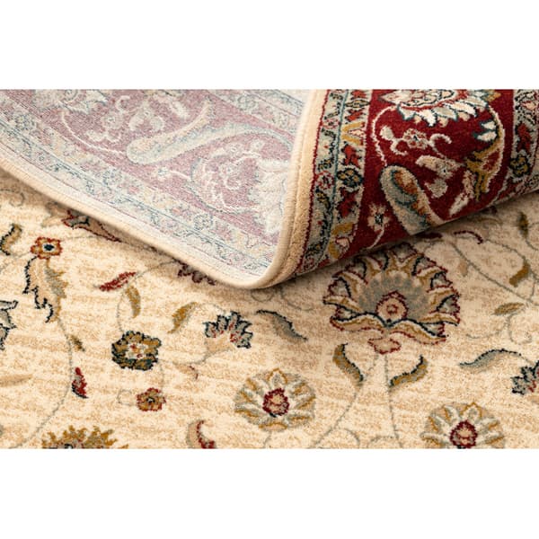 Ullmatta OMEGA ARIES blommor light ruby, 100x150 cm