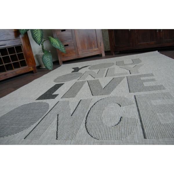 MATTO STRING SIZAL FLOORLUX 20272 YOLO hopea / musta, 200x290 cm